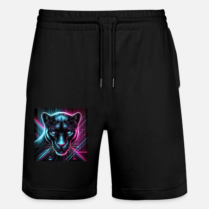 Cyberpunk Panther – Style néon - Short de jogging bio TRAINER Stanley/Stella unisexe - noir