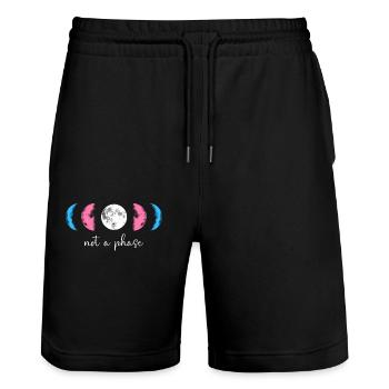Transgender Trans LGBT Pride - Stanley/Stella Unisex Bio Joggingshorts Trainer  - Schwarz - Vorne - Nik (191cm) & Marisol (170cm)