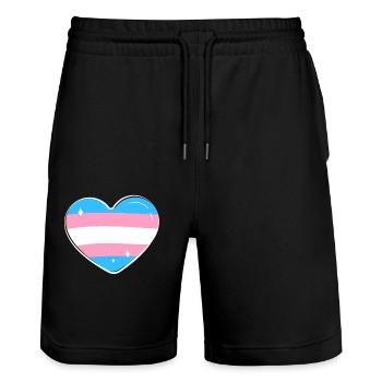 Transgender Trans LGBT Pride - Stanley/Stella Unisex Bio Joggingshorts Trainer  - Schwarz - Vorne - Nik (191cm) & Marisol (170cm)