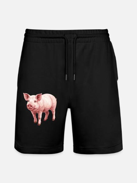 Pig Pig - Stanley/Stella Trainer Unisex Organic Jogging Shorts - black