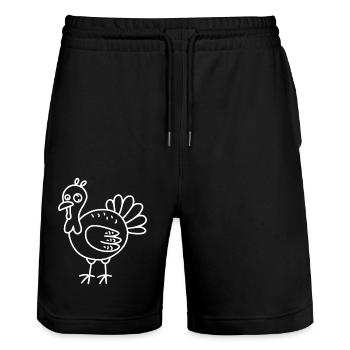 turkey - Stanley/Stella Trainer Unisex Organic Jogging Shorts - black - Front - Nik (191cm) & Marisol (170cm)