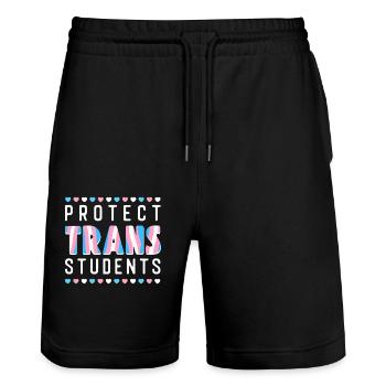 Transgender Trans LGBT Pride - Stanley/Stella Trainer Unisex Organic Jogging Shorts - black - Front - Nik (191cm) & Marisol (170cm)