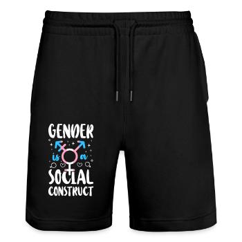 Fierté LGBT transgenre - Short de jogging bio TRAINER Stanley/Stella unisexe - noir - Devant - Nik (191cm) & Marisol (170cm)