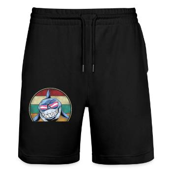 Fierté LGBT transgenre - Short de jogging bio TRAINER Stanley/Stella unisexe - noir - Devant - Nik (191cm) & Marisol (170cm)