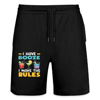J’ai de l’alcool Je fais les règles Barman - Short de jogging bio TRAINER Stanley/Stella unisexe - noir - Devant - Nik (191cm) & Marisol (170cm)