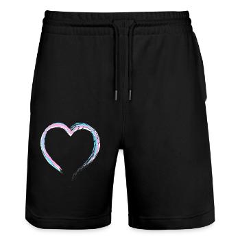 Fierté LGBT transgenre - Short de jogging bio TRAINER Stanley/Stella unisexe - noir - Devant - Nik (191cm) & Marisol (170cm)