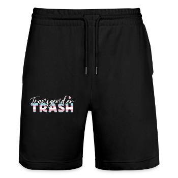 Fierté LGBT transgenre - Short de jogging bio TRAINER Stanley/Stella unisexe - noir - Devant - Nik (191cm) & Marisol (170cm)