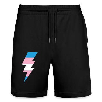 Fierté LGBT transgenre - Short de jogging bio TRAINER Stanley/Stella unisexe - noir - Devant - Nik (191cm) & Marisol (170cm)