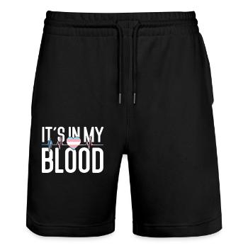 Transgender Trans LGBT Pride - Stanley/Stella Trainer Unisex Organic Jogging Shorts - black - Front - Nik (191cm) & Marisol (170cm)