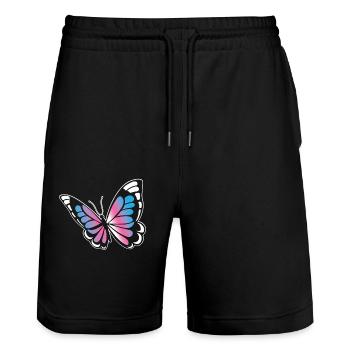 Transgender Trans LGBT Pride - Stanley/Stella Unisex Bio Joggingshorts Trainer  - Schwarz - Vorne - Nik (191cm) & Marisol (170cm)