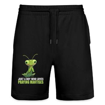 Gottesanbeterinnenen Gottesanbeterin - Stanley/Stella Unisex Bio Joggingshorts Trainer  - Schwarz - Vorne - Nik (191cm) & Marisol (170cm)
