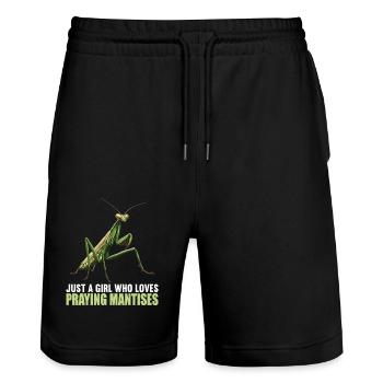 Gottesanbeterinnenen Gottesanbeterin - Stanley/Stella Unisex Bio Joggingshorts Trainer  - Schwarz - Vorne - Nik (191cm) & Marisol (170cm)