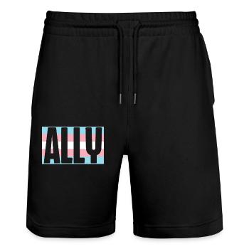 Transgender Trans LGBT Pride - Stanley/Stella Unisex Bio Joggingshorts Trainer  - Schwarz - Vorne - Nik (191cm) & Marisol (170cm)