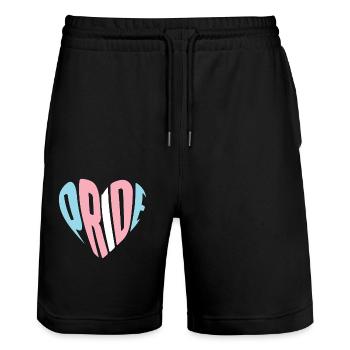 Transgender Trans LGBT Pride - Stanley/Stella Unisex Bio Joggingshorts Trainer  - Schwarz - Vorne - Nik (191cm) & Marisol (170cm)