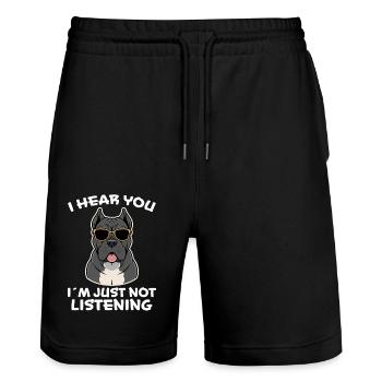 Cane Corso Italiano Cadeau drôle de Cane Corso - Short de jogging bio TRAINER Stanley/Stella unisexe - noir - Devant - Nik (191cm) & Marisol (170cm)