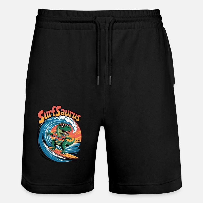 Surfsaurus - Stanley/Stella Trainer Unisex Organic Jogging Shorts - black