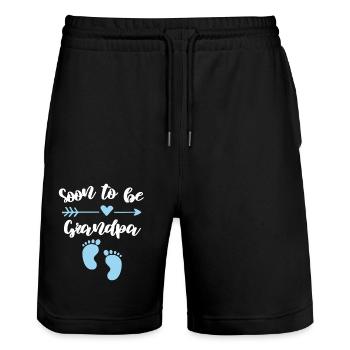 Bald Opa Schwangerschaft Großvater - Stanley/Stella Unisex Bio Joggingshorts Trainer  - Schwarz - Vorne - Nik (191cm) & Marisol (170cm)