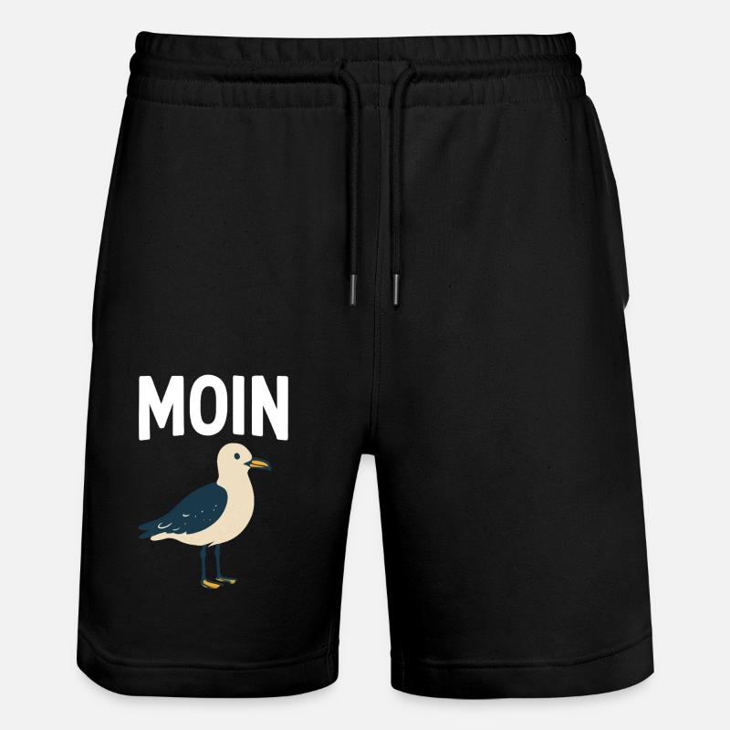 Moin Möwe - Stanley/Stella Unisex Bio Joggingshorts Trainer  - Schwarz