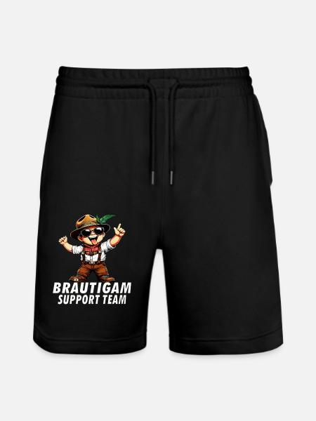 GROOM SUPPORT TEAM - Stanley/Stella Trainer Unisex Organic Jogging Shorts - black