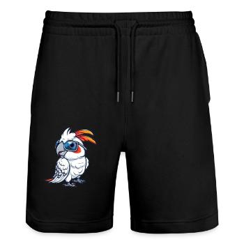 Cockatoo mit Sonnenbrille - Stanley/Stella Unisex Bio Joggingshorts Trainer  - Schwarz - Vorne - Nik (191cm) & Marisol (170cm)