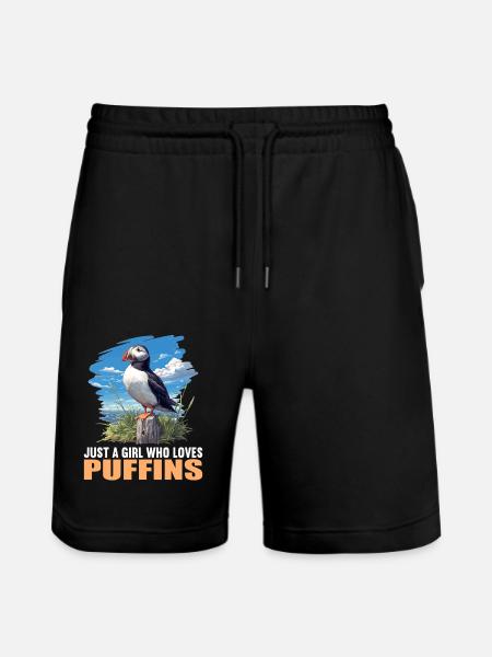Puffin - Stanley/Stella Trainer Unisex Organic Jogging Shorts - black
