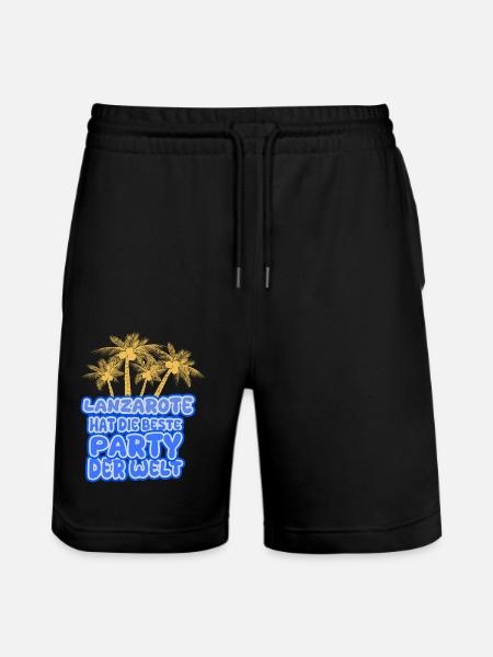 Urlaub Lanzarote - Stanley/Stella Unisex Bio Joggingshorts Trainer - Schwarz