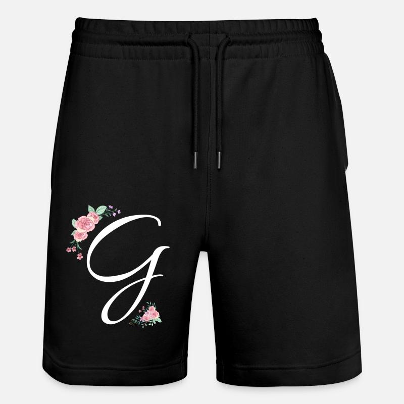 Lettre g fleurs - Short de jogging bio TRAINER Stanley/Stella unisexe - noir