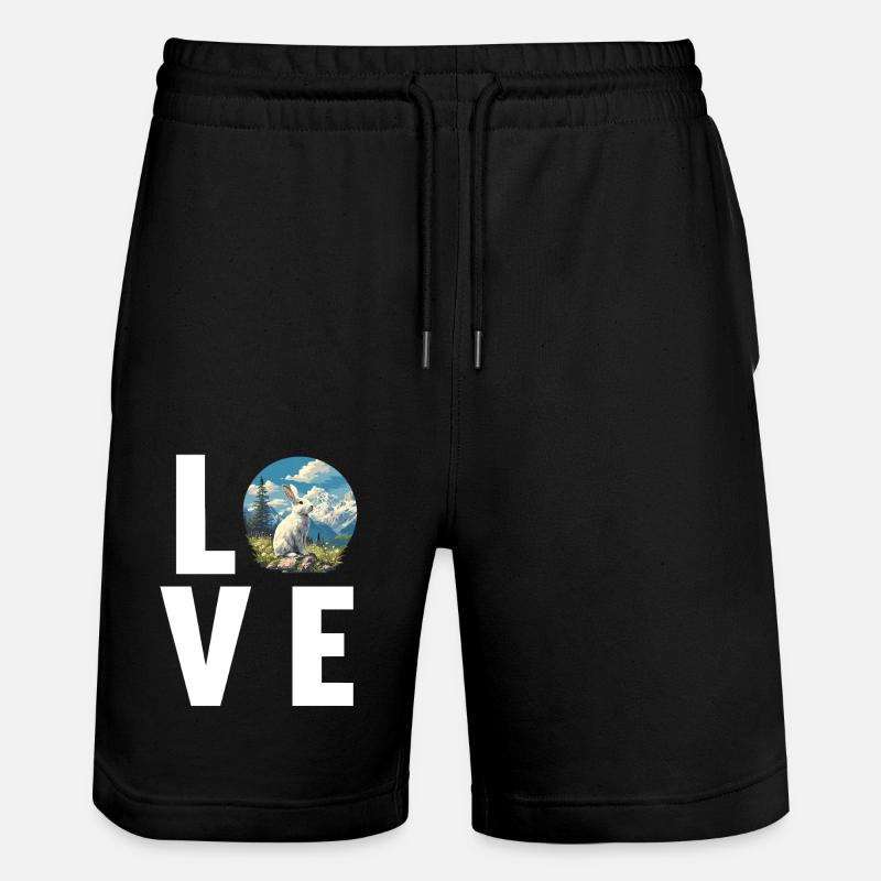 Hasen Hase - Stanley/Stella Unisex Bio Joggingshorts Trainer - Schwarz