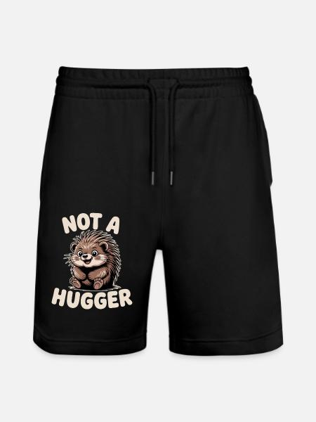 Ikke en krammer Pindsvin Sjovt Genert Indadvendt Dyr - Stanley/Stella Trainer økologiske unisex joggingshorts - sort