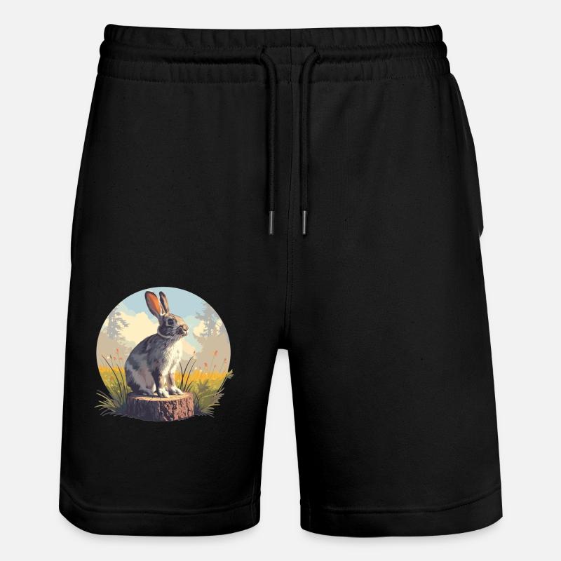 Hasen Hase - Stanley/Stella Unisex Bio Joggingshorts Trainer  - Schwarz