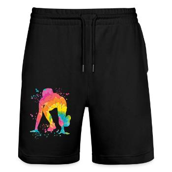 Sprinter Colorsplash Sprintender Sprint - Short de jogging bio TRAINER Stanley/Stella unisexe - noir - Devant - Nik (191cm) & Marisol (170cm)
