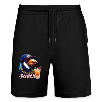Toucan tropical fantaisie avec style - Short de jogging bio TRAINER Stanley/Stella unisexe - noir - Devant - Nik (191cm) & Marisol (170cm)