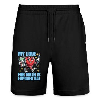 Mathematician My Love For Math Is Mathematical - Stanley/Stella Trainer Unisex Organic Jogging Shorts - black - Front - Nik (191cm) & Marisol (170cm)