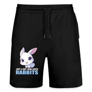 Bunny Bunny - Stanley/Stella Trainer Unisex Organic Jogging Shorts - black - Front - Nik (191cm) & Marisol (170cm)