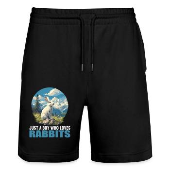 Lapin Lapin - Short de jogging bio TRAINER Stanley/Stella unisexe - noir - Devant - Nik (191cm) & Marisol (170cm)