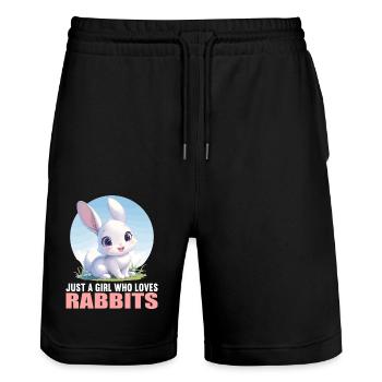 Lapin Lapin - Short de jogging bio TRAINER Stanley/Stella unisexe - noir - Devant - Nik (191cm) & Marisol (170cm)