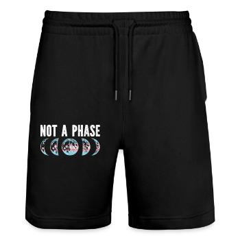 Transgender Trans LGBT Pride - Stanley/Stella Unisex Bio Joggingshorts Trainer  - Schwarz - Vorne - Nik (191cm) & Marisol (170cm)