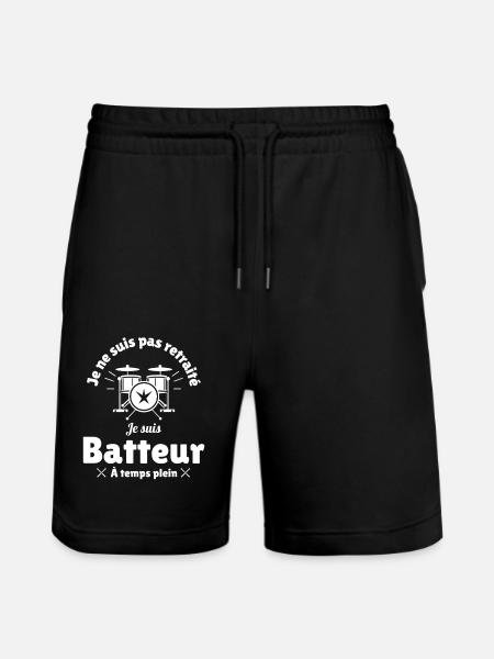Retraité batteur passionné - Short de jogging bio TRAINER Stanley/Stella unisexe - noir