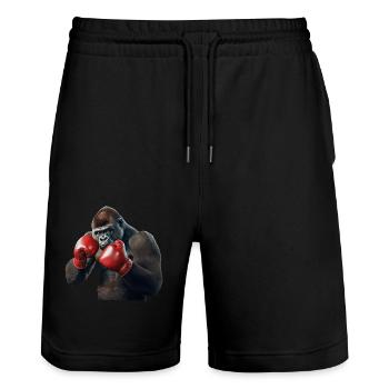 Gorilla - Stanley/Stella Unisex Bio Joggingshorts Trainer  - Schwarz - Vorne - Nik (191cm) & Marisol (170cm)