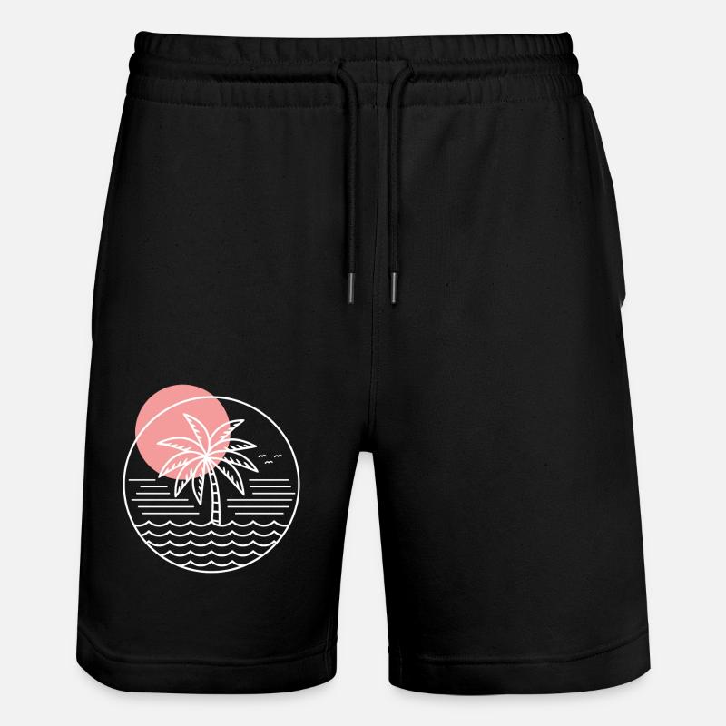 Palm Tree Circle - Stanley/Stella Trainer Unisex Organic Jogging Shorts - black