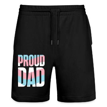 Transgender Trans LGBT Pride - Stanley/Stella Unisex Bio Joggingshorts Trainer  - Schwarz - Vorne - Nik (191cm) & Marisol (170cm)