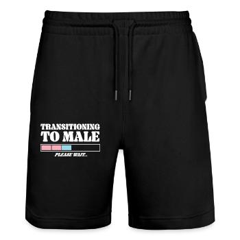 Transgender Trans LGBT Pride - Stanley/Stella Unisex Bio Joggingshorts Trainer  - Schwarz - Vorne - Nik (191cm) & Marisol (170cm)