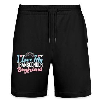 Fierté LGBT transgenre - Short de jogging bio TRAINER Stanley/Stella unisexe - noir - Devant - Nik (191cm) & Marisol (170cm)