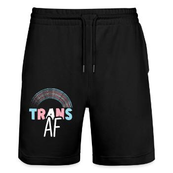 Transgender Trans LGBT Pride - Stanley/Stella Unisex Bio Joggingshorts Trainer  - Schwarz - Vorne - Nik (191cm) & Marisol (170cm)