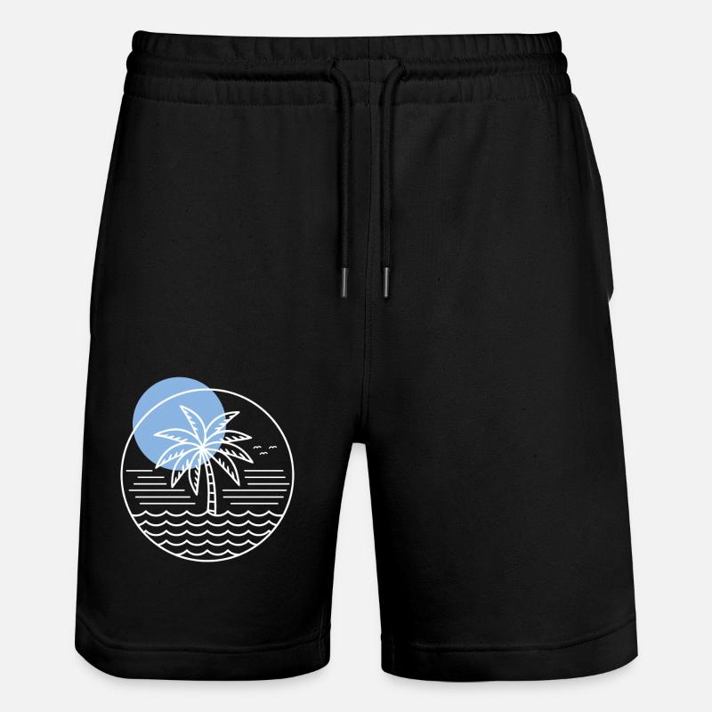 Palm Tree Circle - Stanley/Stella Trainer Unisex Organic Jogging Shorts - black