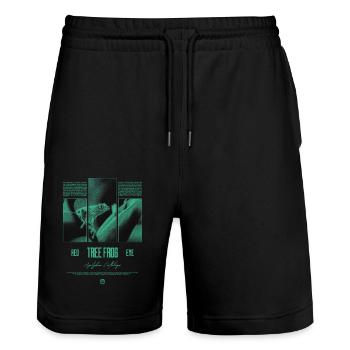Red Eyed Tree Frog Rainforest Amphibian - Stanley/Stella Trainer Unisex Organic Jogging Shorts - black - Front - Nik (191cm) & Marisol (170cm)