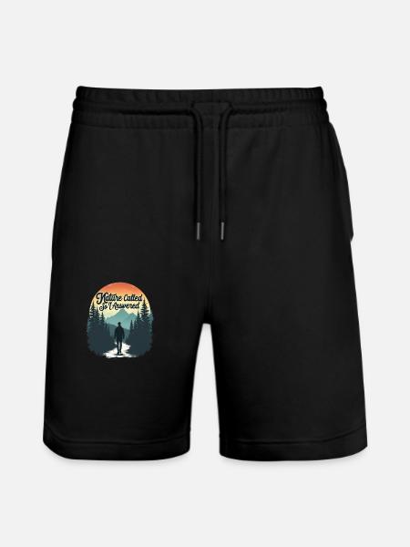 Nature Called Hiker Landscape - Stanley/Stella Trainer Unisex Organic Jogging Shorts - black