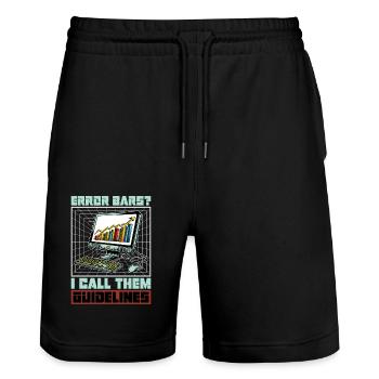 Statistician Error Bars I Call Them Data Analysis - Stanley/Stella Trainer Unisex Organic Jogging Shorts - black - Front - Nik (191cm) & Marisol (170cm)