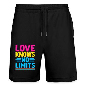 L’amour ne connaît pas de limites LGBTQIA Fierté Pansexualité - Short de jogging bio TRAINER Stanley/Stella unisexe - noir - Devant - Nik (191cm) & Marisol (170cm)