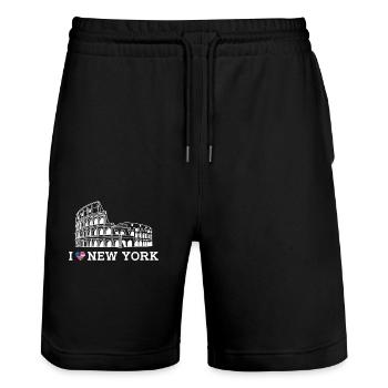 New York Lover Cool Colosseum États-Unis Jeu de mots - Short de jogging bio TRAINER Stanley/Stella unisexe - noir - Devant - Nik (191cm) & Marisol (170cm)